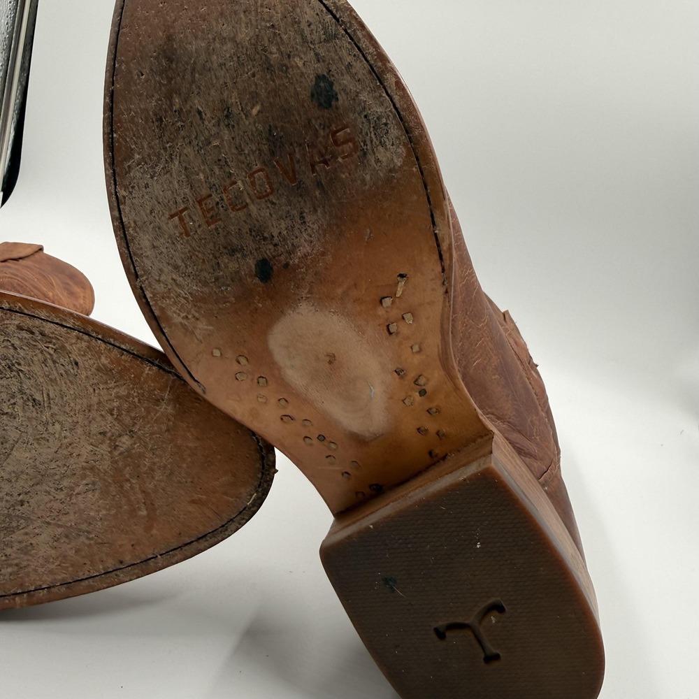 Tecovas Western Boots Mens Size 9D Brown Leather Cowboy Round Toe Pull On 1000 - Picture 13 of 16